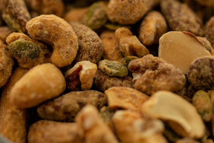 a pile of brown round objects